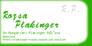 rozsa plakinger business card